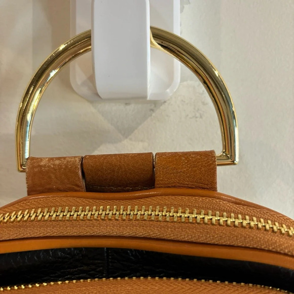 VALENTINA Convertible Purse Metal Handle Leather Multiple Pockets Backpack - Picture 3 of 15